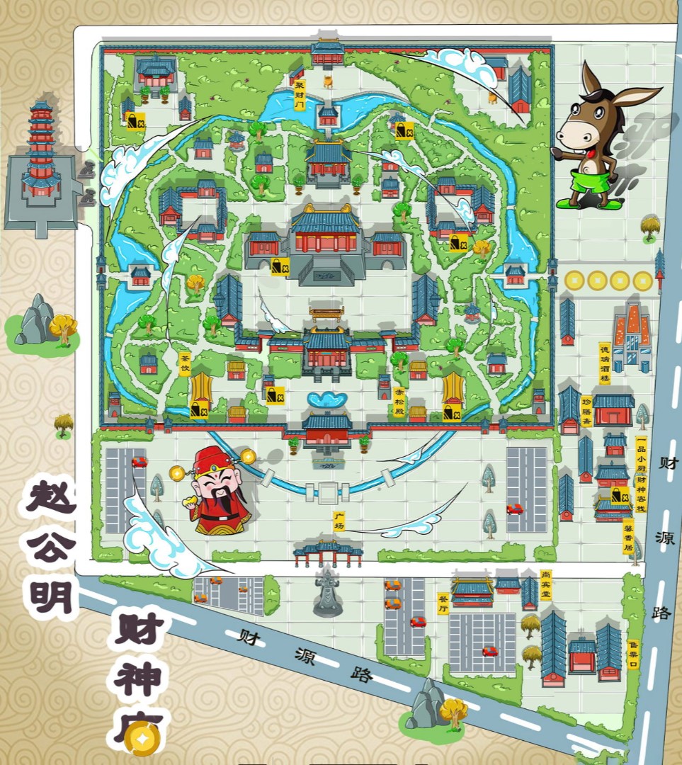 广陵寺庙类手绘地图